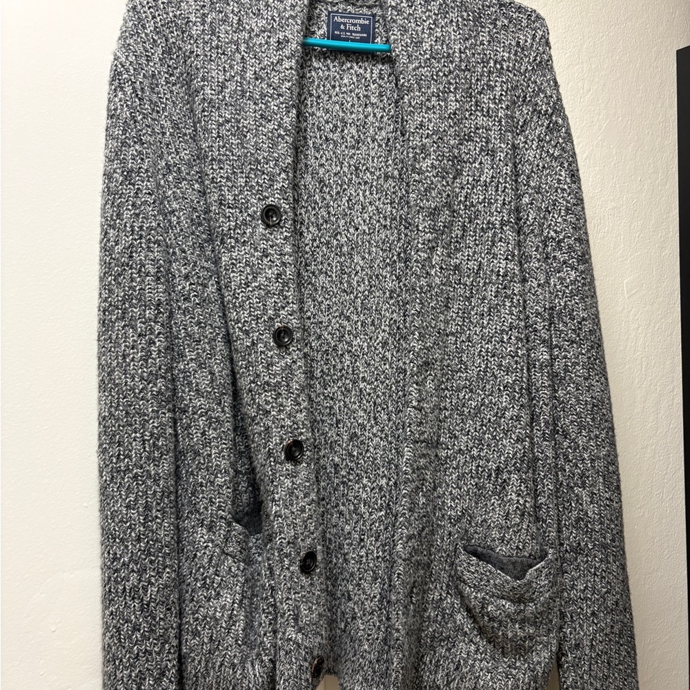Abercrombie & Fitch Gray Cardigan Sweater